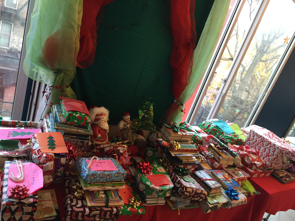 Presents from children at The Buckley School